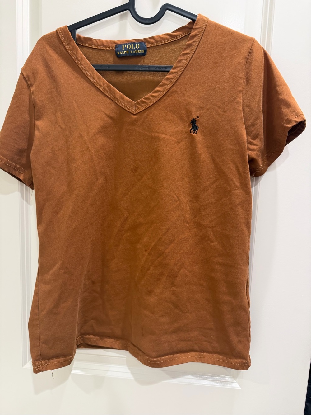 Polo by Ralph Lauren Men’s V-Neck Shirt - Rust Brown